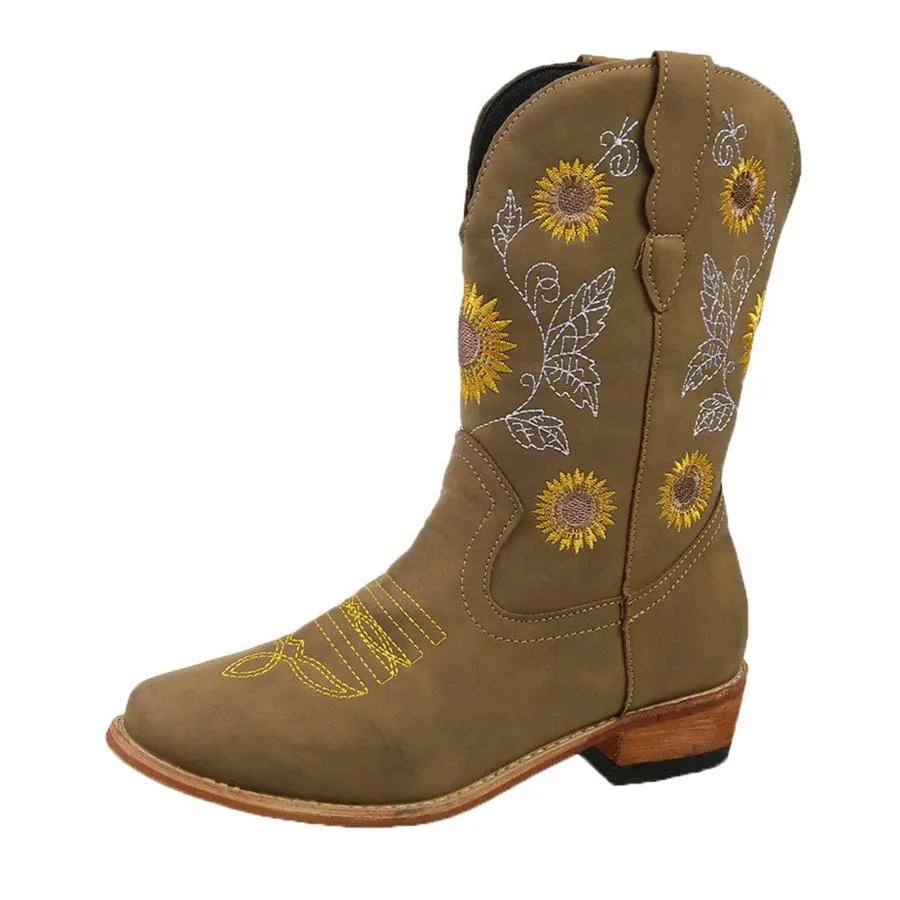 【並行輸入品】SBGMoSJ Knee High Boots Women Wide Calf Size 12 Cowgirl Boots Wo