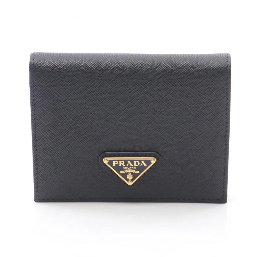 プラダ SAFFIANO TRIANG ブランドオフ PRADA サフィアーノレザー 二つ折り財布 サフィアーノレザー レディース