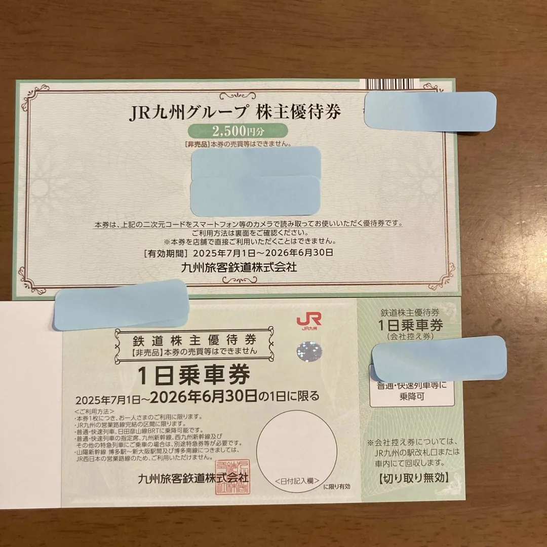 JR九州 株主優待 一日券4枚\u00262500円分
