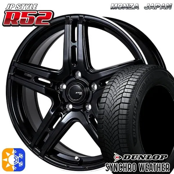 4/17〜19 P10倍 オールシーズンタイヤ ホイール4本セット 235/55R18インチ 5H114 MONZA JPスタイル R52 ダンロップ シンクロウェザー