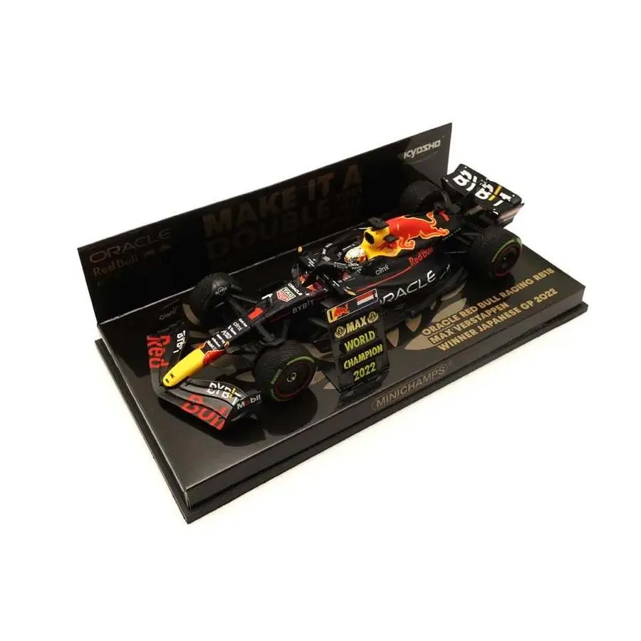 ミニチャンプス 1/ 43 オラクル レッド ブル レーシング RB18 マックス・フェルスタッペン 日本GP 2022 ウィナー ピットボード付き(413223801) 返品種別B