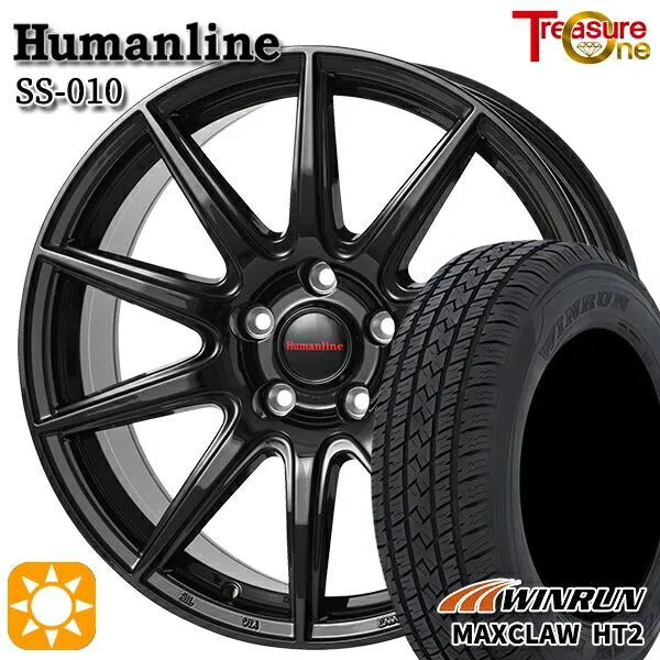 サマータイヤ ホイールセット 225/65R17インチ 5H114.3 ヒューマンライン SS010 BK ウィンラン MAXCLAW H/T2