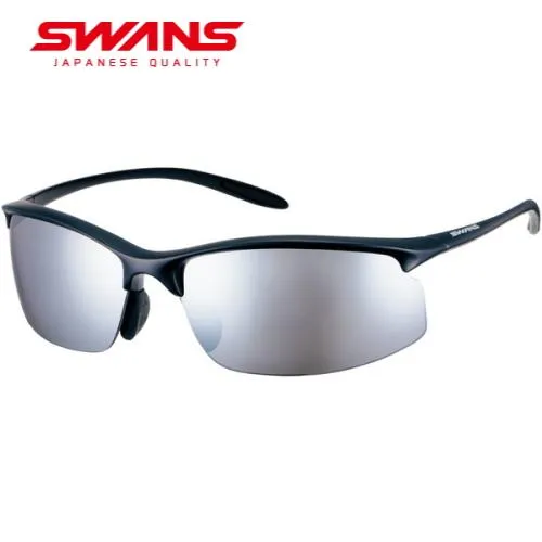 ミラー偏光レンズ SWANS スワンズ サングラス 日本製 紫外線 UVカット スポーツ マラソン ランニング おしゃれ Airless-Move シルバーミラー×偏光スモーク