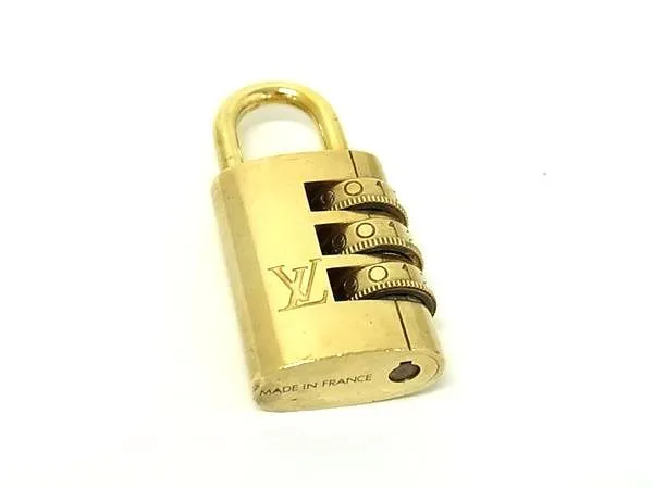■美品■ LOUIS VUITTON ルイヴィトン ダイヤルロック式 カデナ 南京錠 パドロック 鍵 チャーム ゴールド系 DB1748
