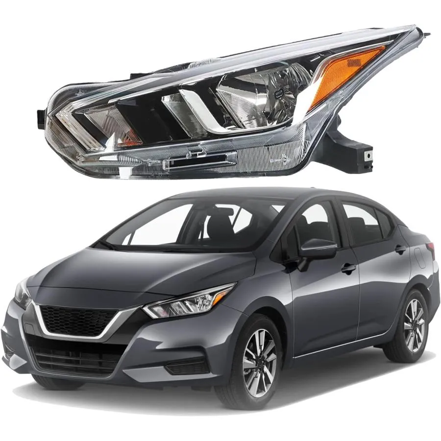 【並行輸入品】munirater ヘッドライトアセンブリ 交換用 2020 2021 日産 バーサハロゲン ヘッドライトランプ アセンブリ 左ヘッドラ