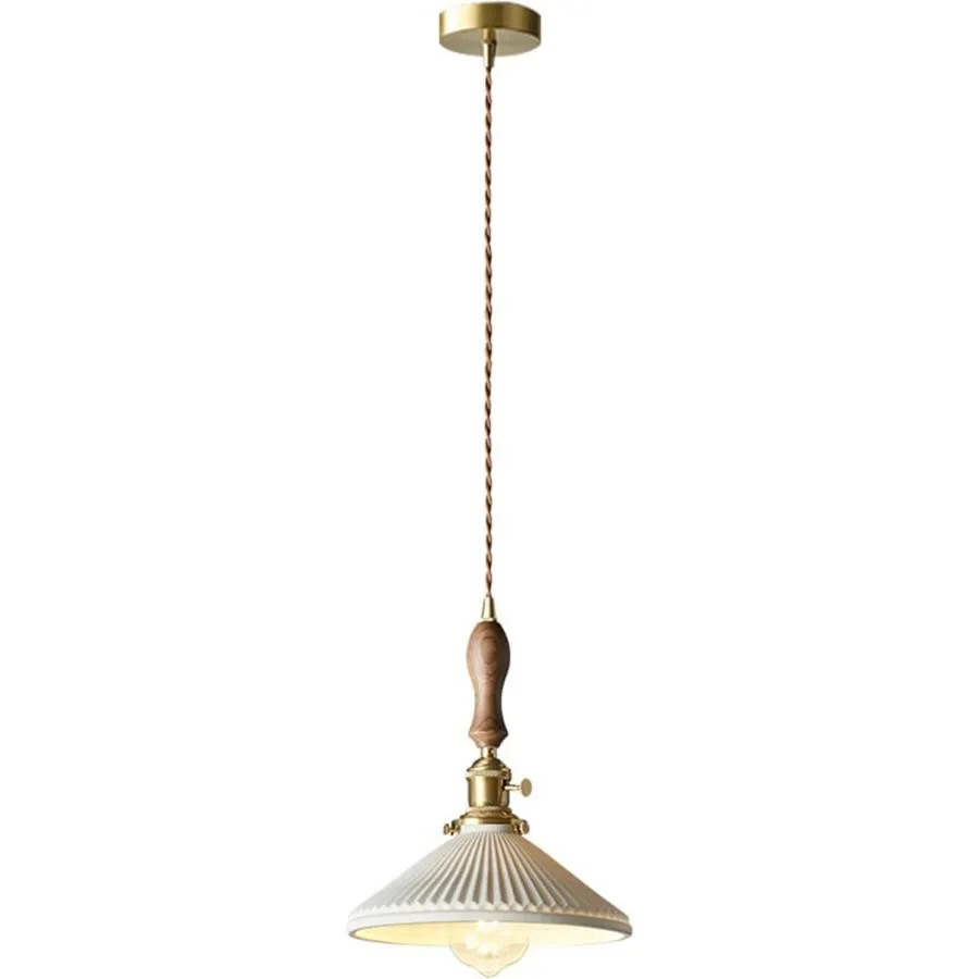 【並行輸入品】 Small Japanese Style White Ceramic Pendant Lighting for Kitchen