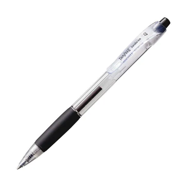 【クーポン配布中】（まとめ）TANOSEE ノック式油性ボールペン（なめらかインク） 0.7mm 黒 （軸色：クリア） 1セット（50本） 【×3セット】