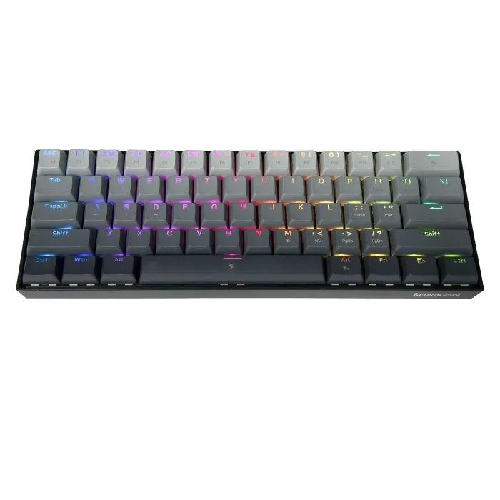 REDRAGON(レッドラゴン) K617 FIZZ 60% Rapid Trigger ラピッドトリガー対応 ゲーミングキーボード (英語配列) グレー K617GGB-RGB-MTI 返品種別A