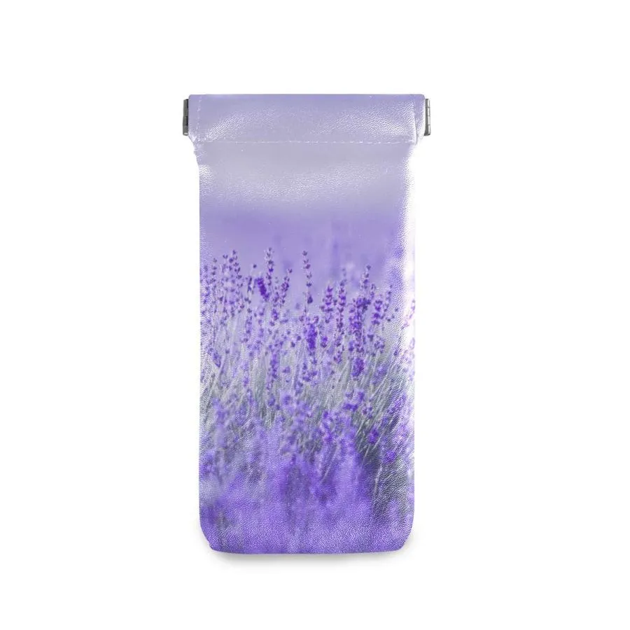 【並行輸入品】AUUXVA Sunglasses Pouch Flower Lavender Pattern Squeeze Top Glas