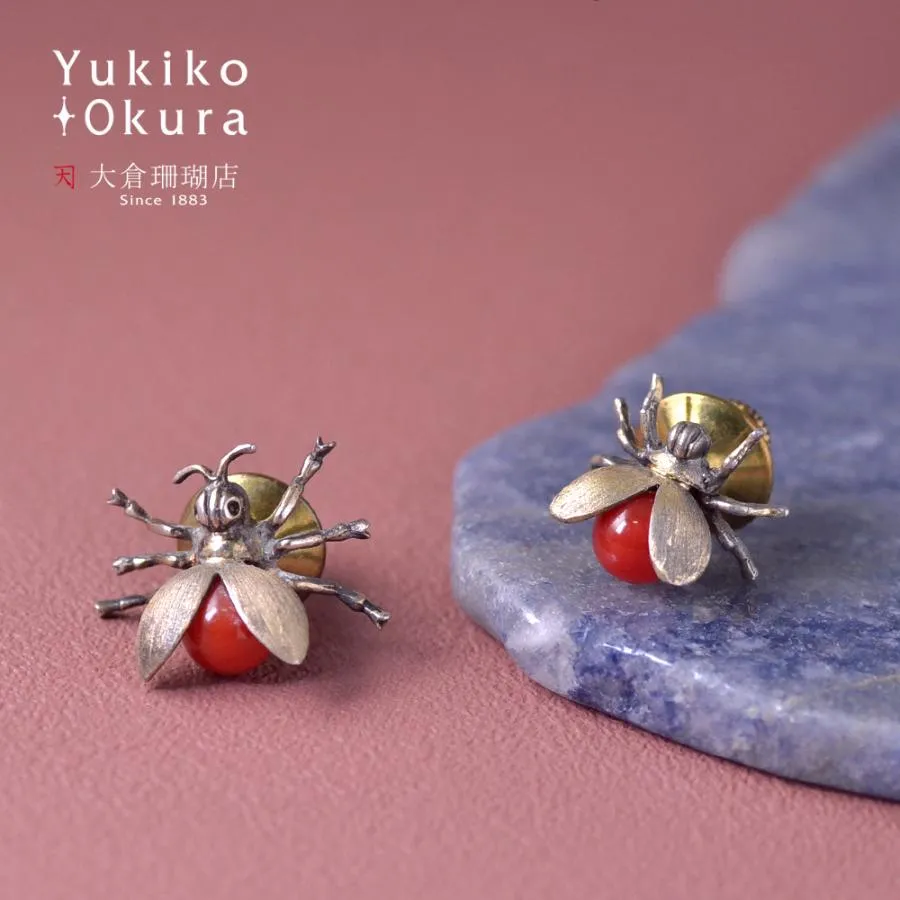 血赤珊瑚 蜂 ヴィンテージ ピンブローチ