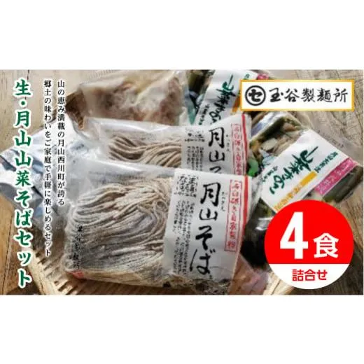 ふるさと納税 そば 生・半生めん 山形県 西川町  玉谷製麺所 生麺 山菜 月山そば セット 4食(そば320g×2) 蕎麦 ソバ 生めん 麺 めん 山菜 さんさい 簡単 調理…