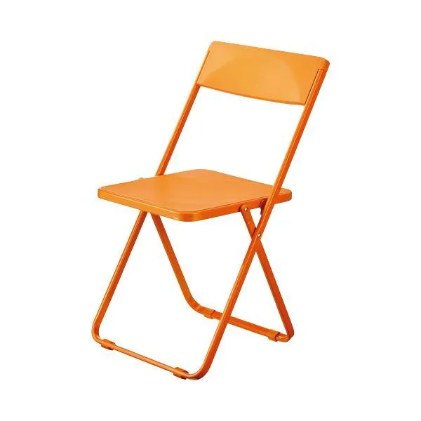 (まとめ)HOME STYLINGSLIM フォールディングチェア オレンジ SL-OR 1脚 〔×3セット〕 業務用 まとめ買い