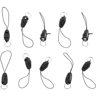 Weicoca 10個 ブラック 取り外し可能なバックル 携帯電話アクセサリー、小さなスリング 紛失防止ストラップコード、ペンダントバックル スモールスリング、携帯