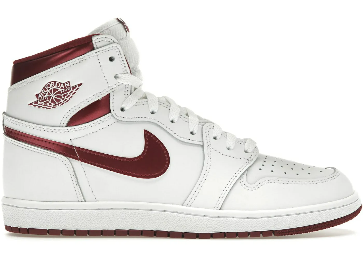 ナイキ ジョーダン ハイ ワイン色 バーガンディー 白色 ホワイト チーム 赤 レッド 85 スニーカー メンズ JORDAN 1 RETRO HIGH OG METALLIC BURGUNDY / WHITE TEAM RED WHITE