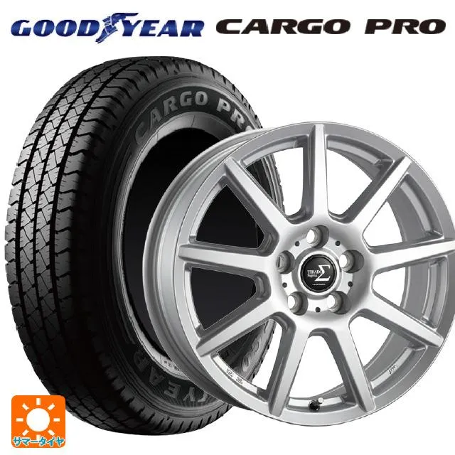 送料無料 サマータイヤホイールセット 165/80R14 91/90N グッドイヤー カーゴプロ 阿部商会 ラ・ストラーダ ティラード シグマ 14-