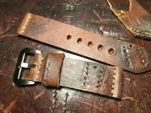 【送料無料】腕時計 スイスアーミーレザーストラップスイススタンプパムチューブhandmade 24mm swiss army leather ammo watch strap 1945 swiss stamp pam tubes