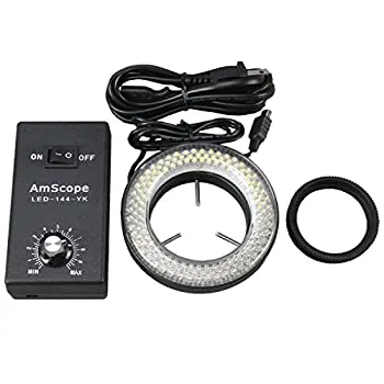 【中古】【輸入品・未使用】AmScope アダプタ144-LED顕微鏡リング照明