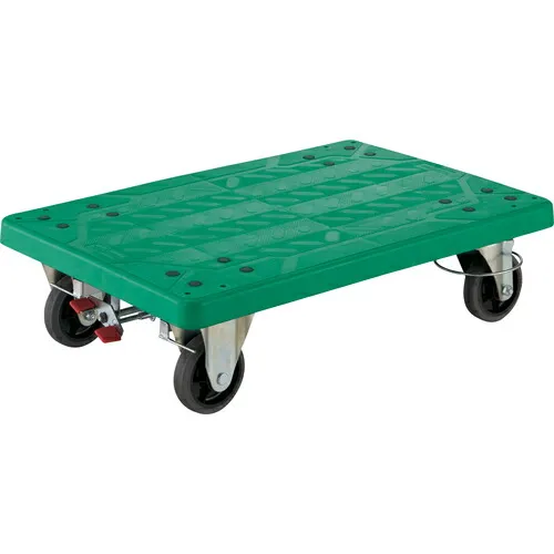 トラスコ TRUSCO 樹脂製平台車 グランカート 自在2輪・固定2輪リングストッパー付 均等荷重200kg TP-715JKRS-4