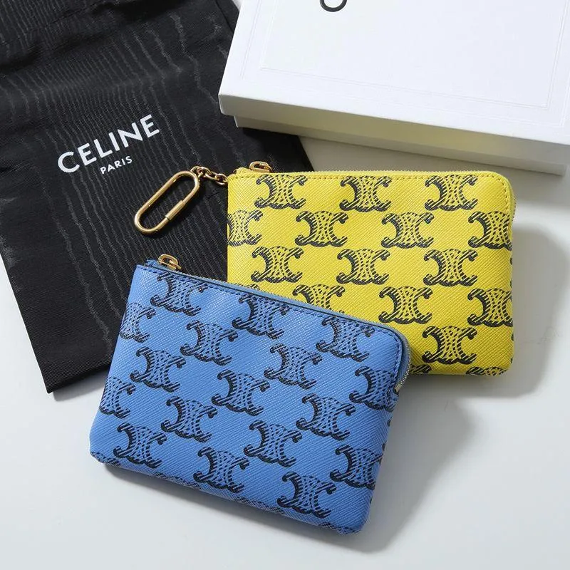 CELINE セリーヌ コインケース 10C662GWH.07AI 10C662GWH.11YN レディース メンズ トリオンフキャンバス キーリング付き ミニ財布 カードケース カラー2色