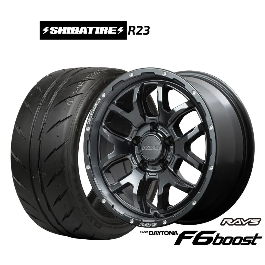 サマータイヤ ホイール4本セット レイズ チームデイトナ F6ブースト SHIBATIRE シバタイヤ 200R (R23) 205/40R17