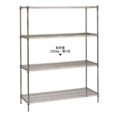 18-8 ステンレスエレクターシェルフ PS1390 4段 SMS610 幅605×奥行460×高さ1384/送料別