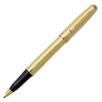 【中古】【輸入品・未使用】Sheaffer Prelude Rollerball Pen Fluted Gold Plate - Gold Trim ローラーボールペン (並行輸入品)