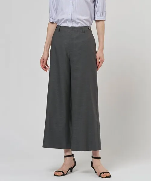 パンツ FLAXASAオックス ワイド ストレート パンツ レディース