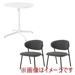 萩原 LT-4931WH-49DGY-3S テーブル チェア 3点セット ダークグレー メーカー直送 代引不可 北海道沖縄離島不可