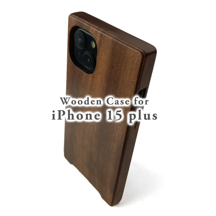 【送料無料】iPhone 15 Plus 専用特注木製ケース カバー 革製品 木製品 日本製 ハンドメイド 職人 高級品 作品 手作業 磨き上げ 無塗装 Apple iPhone15Plus アイフォン アップル 父の日 母の日 クリスマス 誕生日 進学祝 就職祝 出産祝 結婚祝 新築祝 プレゼント