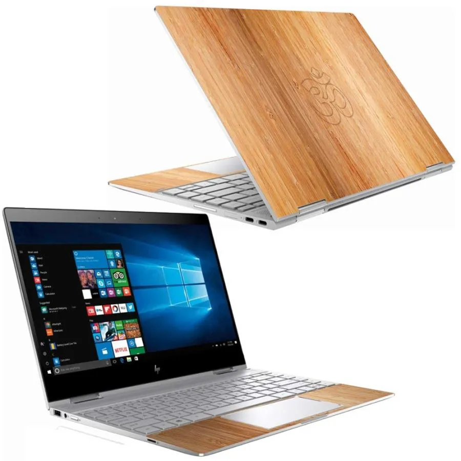 MightySkins HP Spectre x360 13インチ (2018)用ビニールスキン「Bamboo Ohm」保護デカールラップ 着脱簡単