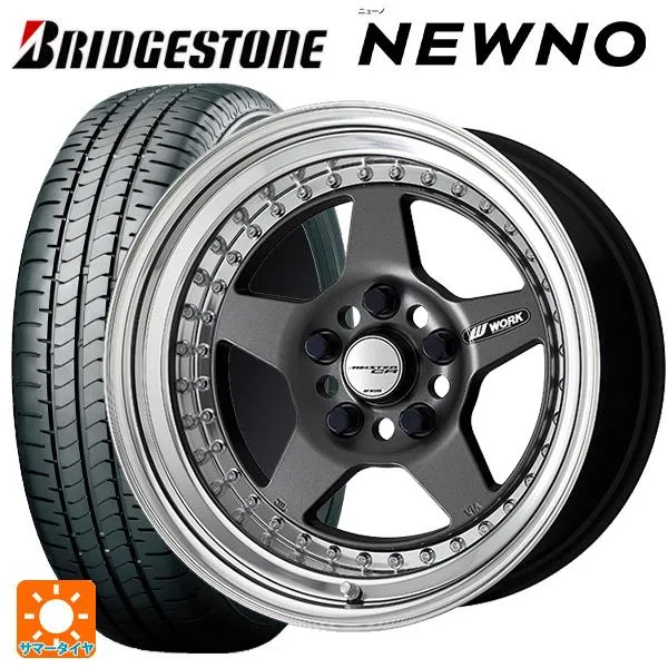 送料無料 サマータイヤホイールセット 185/60R16 86H ブリヂストン ニューノ 正規品 ワーク マイスター CR01 16-6J