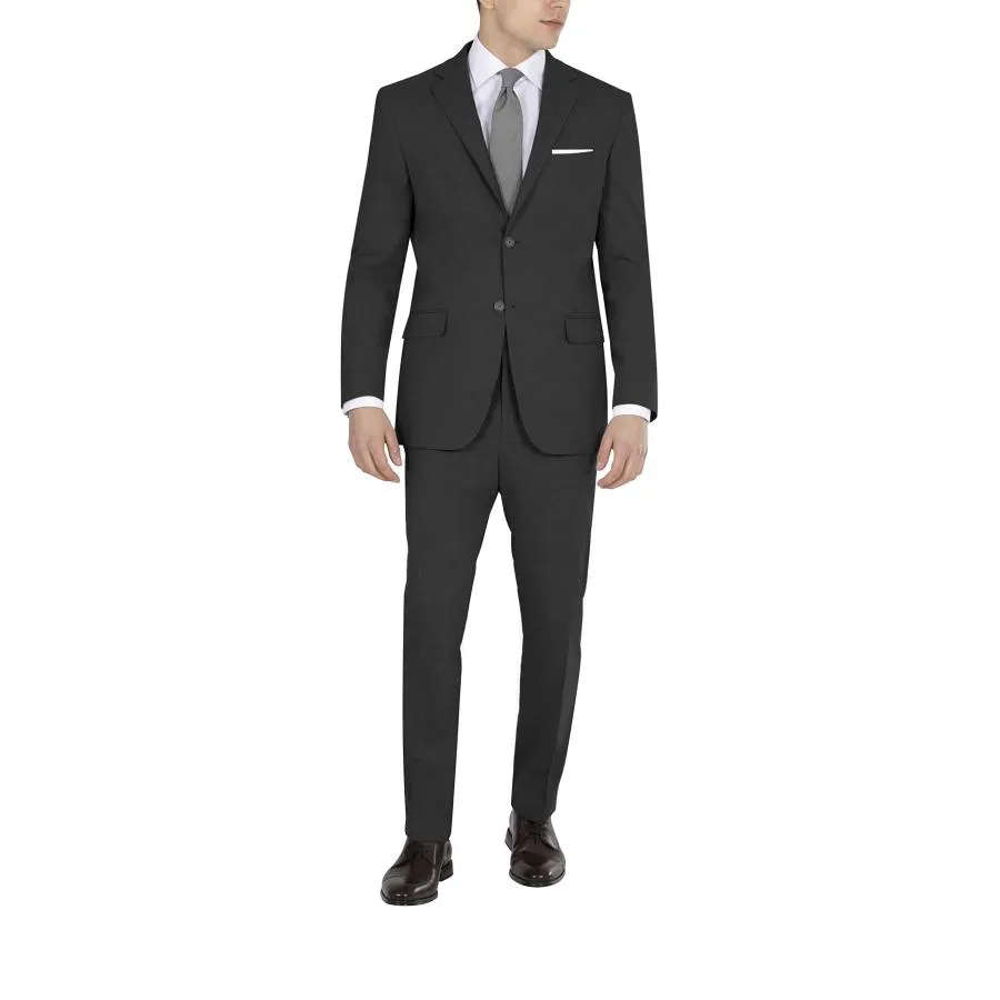 【並行輸入品】DKNY Men's Modern Fit High Performance Suit Separates, Black Soli