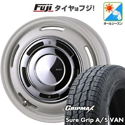 【新品】軽トラ 軽バン オールシーズンタイヤ ホイール4本セット 145/80R12 80/78T GRIPMAX SureGrip A/S VAN ディーン クロスカントリー 4J 12インチ