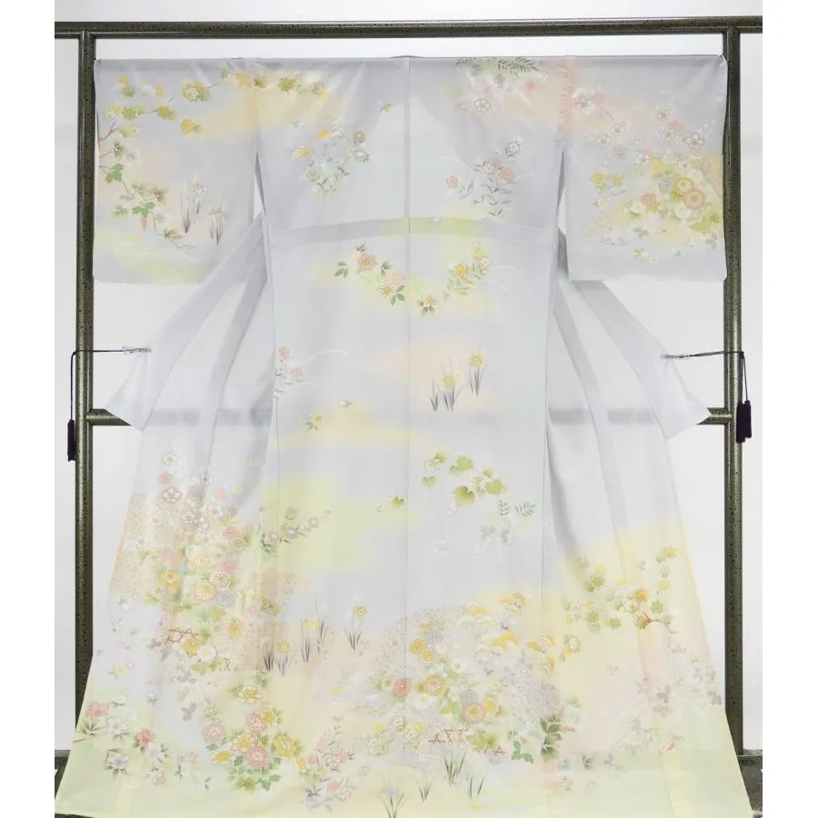 夏物 訪問着 新品仕立済 正絹 夏着物 霞四季花模様 絽訪問着 新品 仕立て上がり 着物 結婚式 パーティー お茶席 wb2235