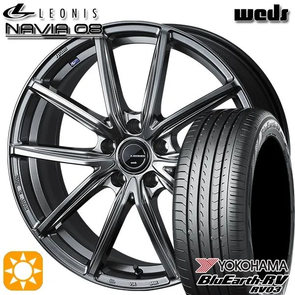 サマータイヤ ホイールセット 225/45R19インチ 5H114.3 ウェッズ レオニス ナヴィア08 PSB ヨコハマ ブルーアース RV-03