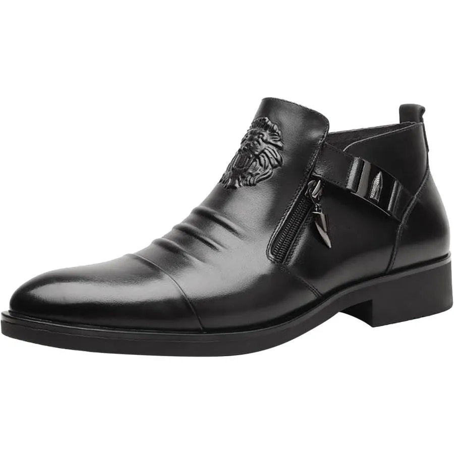 【並行輸入品】Brown Dress Shoes for Men Wide Width Foreign Trade Men's Embossed Do