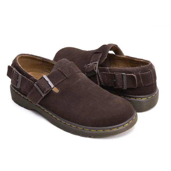 【中古】 ドクターマーチンDr.Martens JORGE C スウェードストラップシューズ 焦げ茶UK6(25cm位)【レディース】