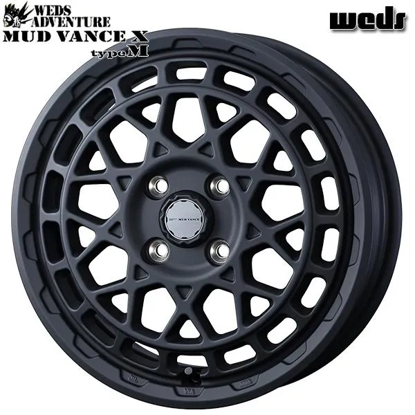 ハイゼット等 Weds MUD VANCE X ウェッズ マッドヴァンスX タイプM 12インチ 4.0J 4H100 +40 フルマットブラック アルミホイール単品 1本 4本以上送料無料