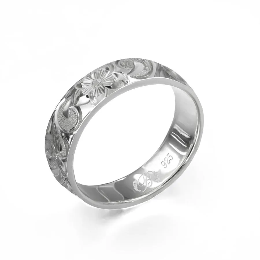 ハワイアンジュエリー オーダーメイド リング 指輪 リング 幅4mm 厚み2mm バレル シルバー925 カレイキニ ノーエッジ SB4E-E20