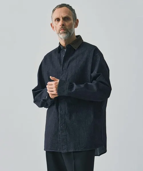 シャツ 「N.HOOLYWOOD/エヌハリウッド」別注襟切替シャツ ONE WASH メンズ