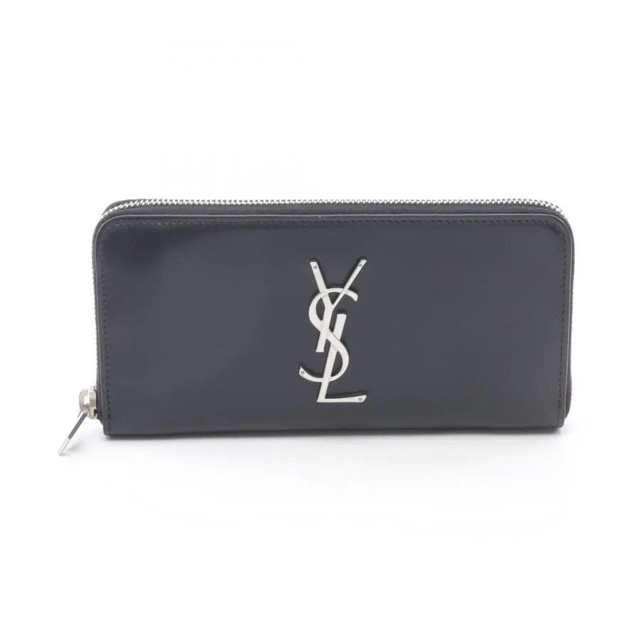 サンローランパリ モノグラム ラウンド長財布 ブランドオフ SAINT LAURENT PARIS レザー ラウンド長財布 レザー メンズ レディース