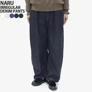 [クーポンで20%OFF]ナル/NARU 8オンスムラデニムノッポパンツ ワイドパンツ イージーパンツ 8OZ IRREGULAR DENIM TALL PANTS 641800BE レディース