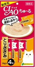 【48個セット】いなばペットフード  CIAOちゅ～るとりささみ14g×4本