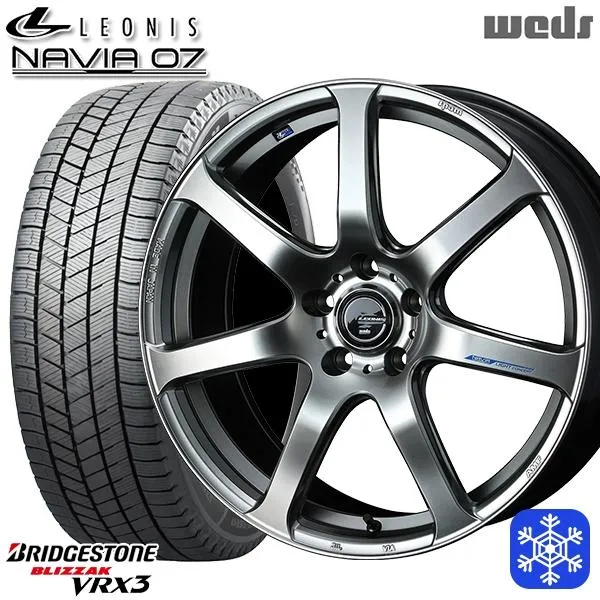 カローラクロス 215/60R17インチ ブリヂストン ブリザック VRX3 5H114.3 スタッドレスタイヤホイール4本セット ウェッズ レオニス ナヴィア07 HSB