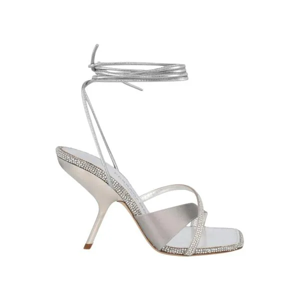 Ferragamo フェラガモ レディース スニーカー Ferragamo Allegra X5 Crystal Embellished Heels Grey (Women's) 【サイズ US_7.5(24.5cm)】