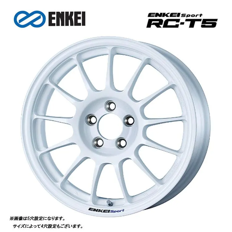 16インチ 5H114.3 7J 7J+48 5穴 ホイール 【1本単品 新品】 ホワイト ENKEI Sport RC-T5 送料無料 エンケイ