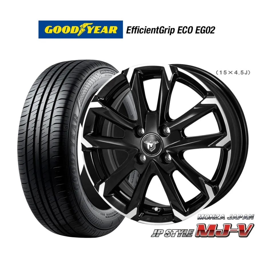 サマータイヤ ホイール4本セット モンツァ JP STYLE MJ-V グッドイヤー エフィシエント グリップ エコ EG02 175/70R14