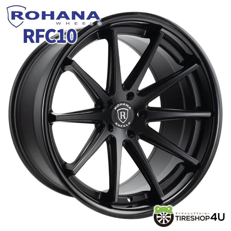 ROHANA RFC10 20x11.0J 5/112 +28 マットブラック/グロスブラックリップ 新品ホイール1本価格 【代引き不可】