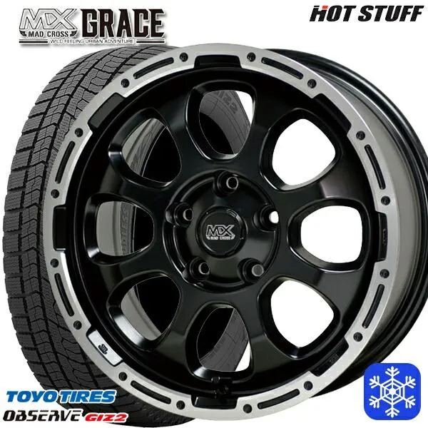 205/60R16インチ TOYO OBSERVE GIZ2 トーヨー オブザーブ ギズ2 5H114.3 スタッドレスタイヤホイール4本セット マッドクロス グレイス GB/P