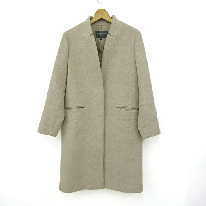 ユナイテッドアローズ ステンカラーコート ロングコート ウール混 ブランド アウター レディース 38サイズ ベージュ UNITED ARROWS 【中古】